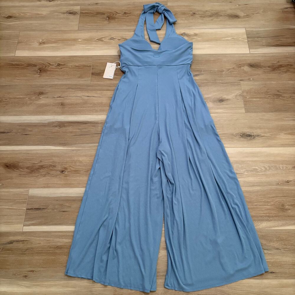 Popflex PETITE Halter Go with the Flow Jumpsuit Cool Creek L Petite - Picture 8 of 8
